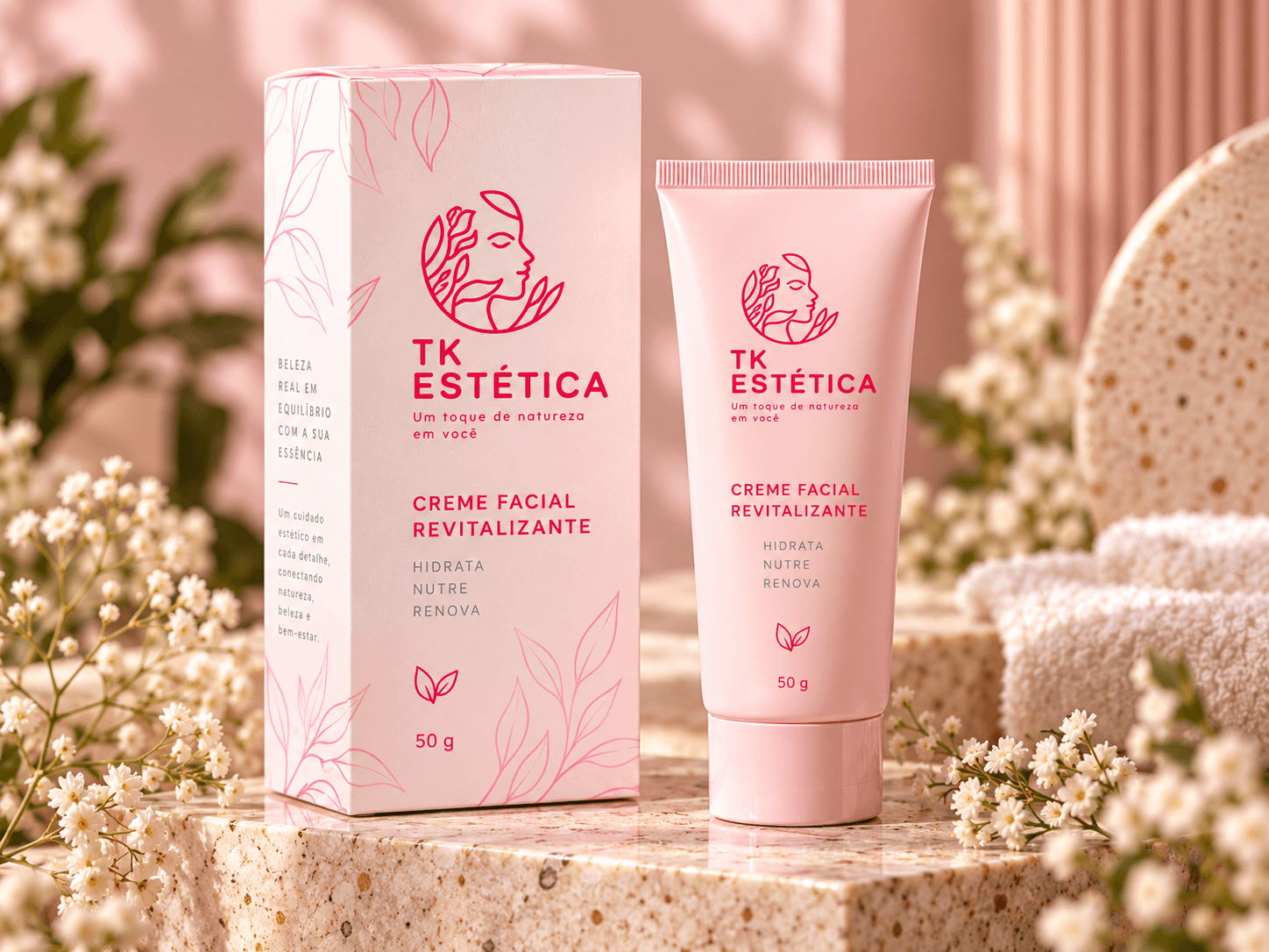 TK Estética: Papelaria e embalagem